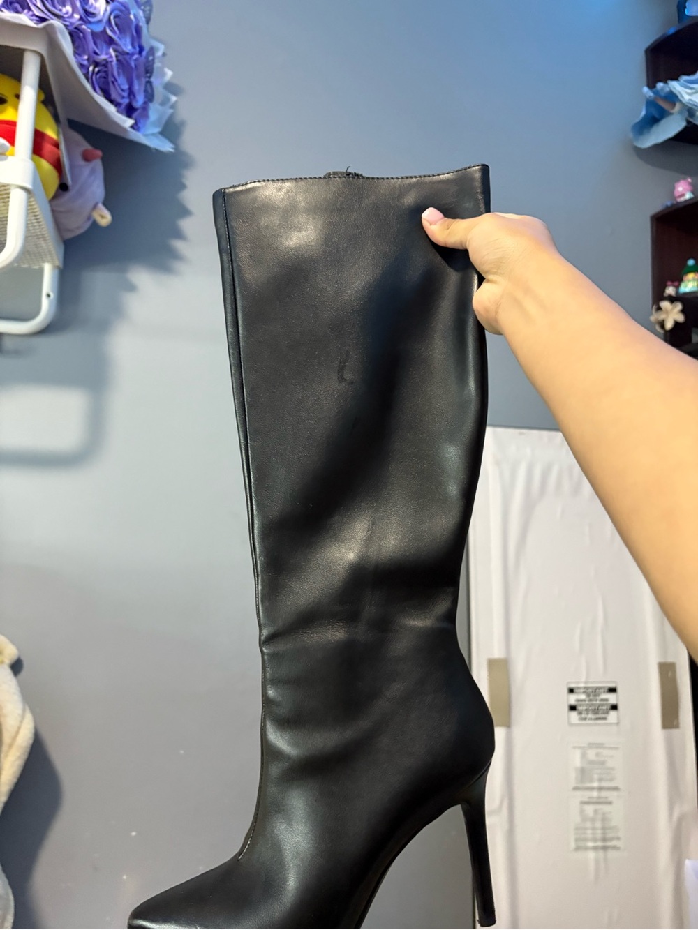 INC International Concepts Black Knee-High Stiletto Boots